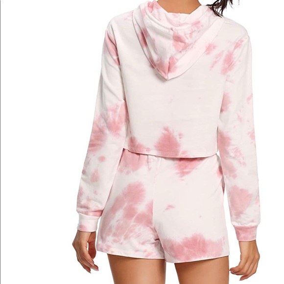 Cotton Tie Dye Short and Sweater Lounge Set - Picture 2 of 6